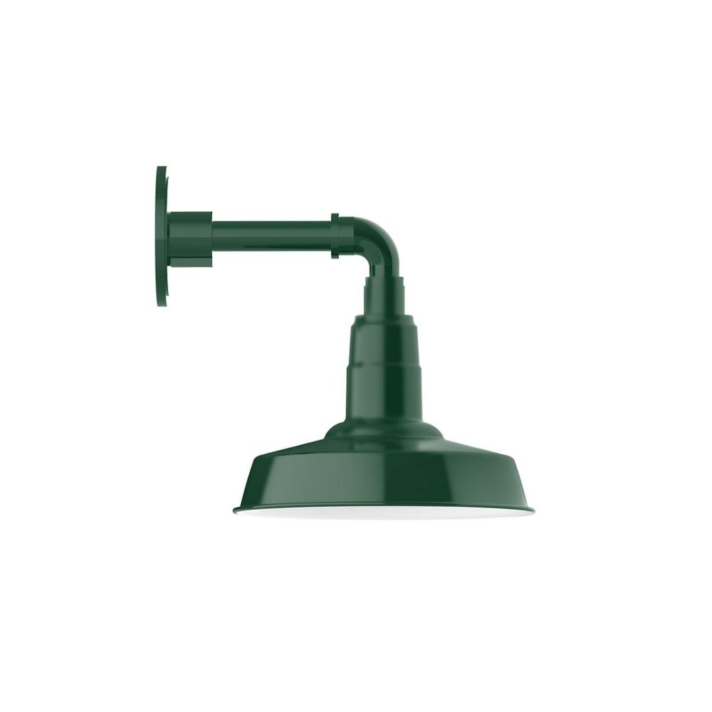 Montclair Lightworks GNM181-42 10" Warehouse shade, straight arm wall mount, Forest Green